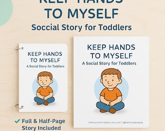 Keep Hands to Self Social Story Printable, Autism Friendly Visual Tool, Digital Download