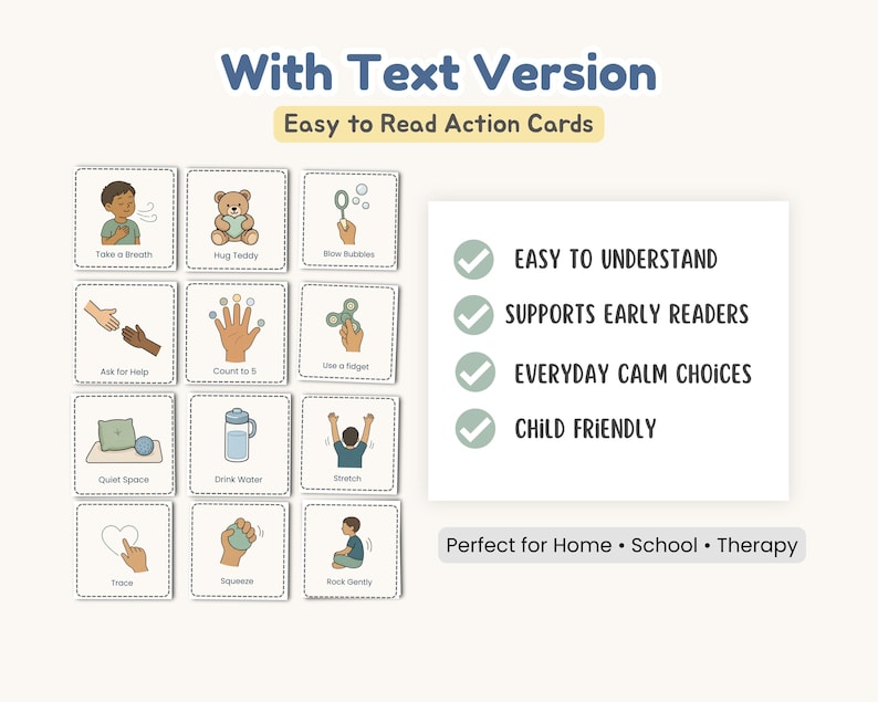 Calm Down Choice Cards, Autism Support Printable, Toddler Calm Corner PDF image 3