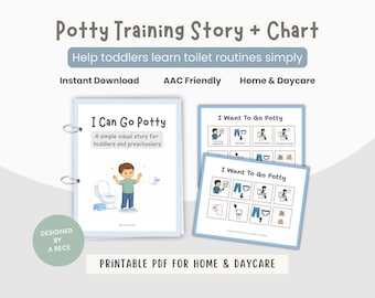Töpfchen Training Social Story druckbar für Jungen, Autismus Visuelle Tabelle, AAC Routine, digitaler Download