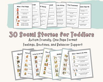 Autism Social Stories Bundle for Toddlers, Printable Visual Supports, Classroom & OT Resource, Digital Download PDF