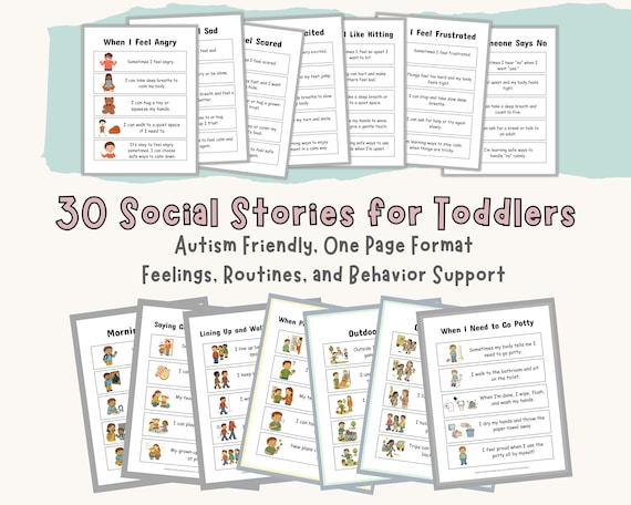 Social Stories Printable Bundle for Toddlers, Autism Classroom & Occupational Therapy (PDF)