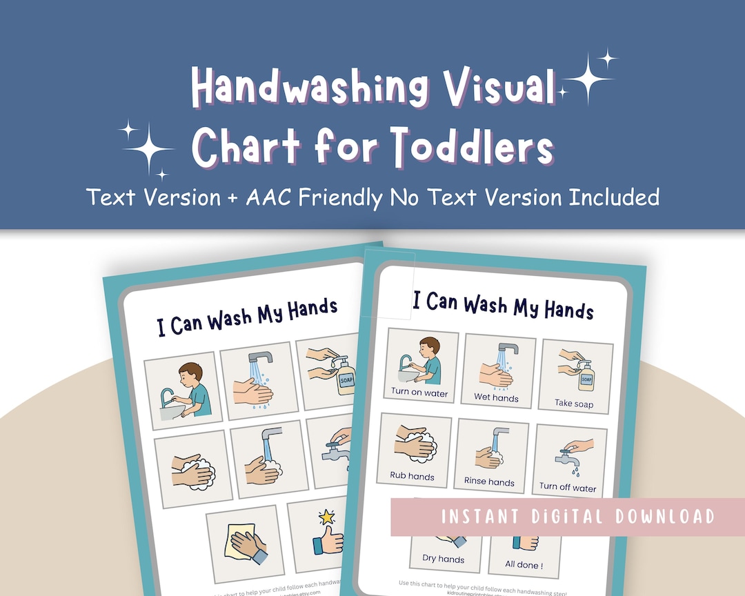 Handwashing Chart Printable for Kids, Step by Step Hygiene Routine ...