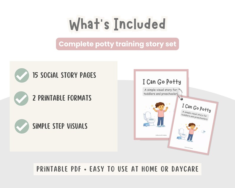 Potty Training Social Story for Girls, Autism Toilet Training Visual ...