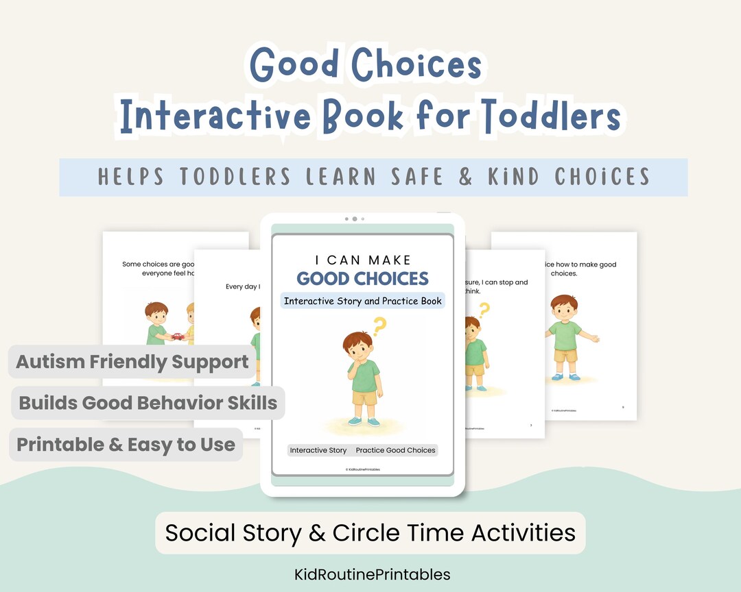 I Can Make Good Choices Social Story, Toddler Behavior Book, Autism ...