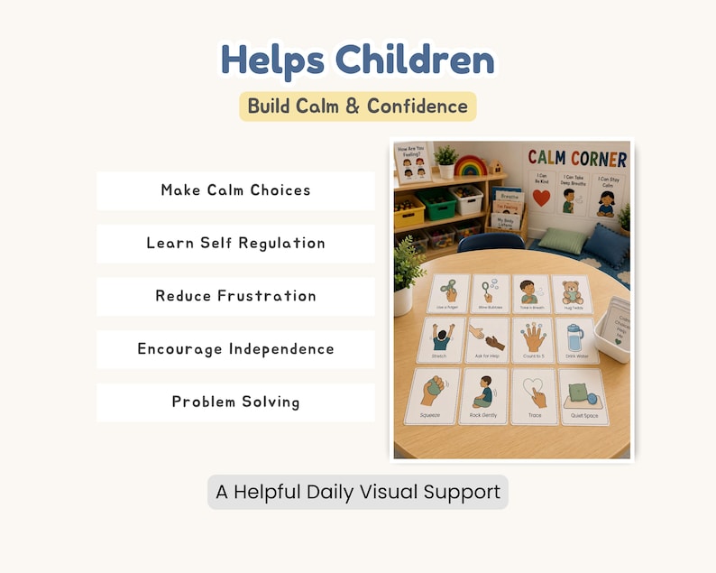 Calm Down Choice Cards, Autism Support Printable, Toddler Calm Corner PDF image 7