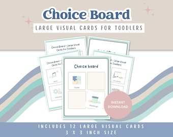 Choice Board for Toddlers, Autism Visual Schedule, Routine Cards Printable, Digital Download