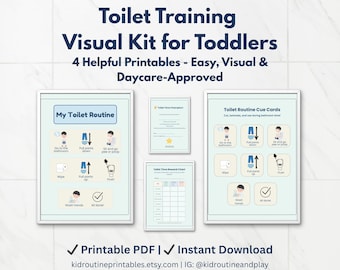 Potty Training Visual Schedule Printable, Autism Toilet Routine Chart, Digital Download