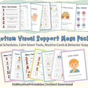 Autism Visual Schedule Bundle | Routine Cards, Social Stories, Calm Down Tools | Printable Visual Supports