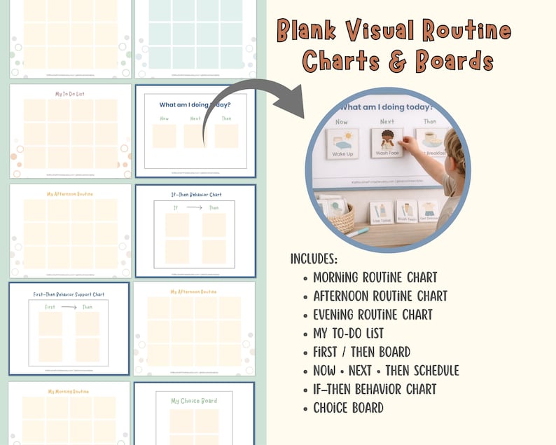 Autism Visual Support Mega Pack, Printable PDF Bundle, Routine Cards ...