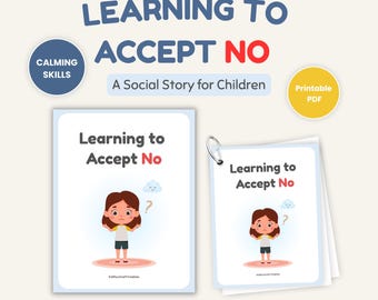 When Someone Says No Social Story Printable, Toddler Calm Down Story, Visual Prompts, Digital Download