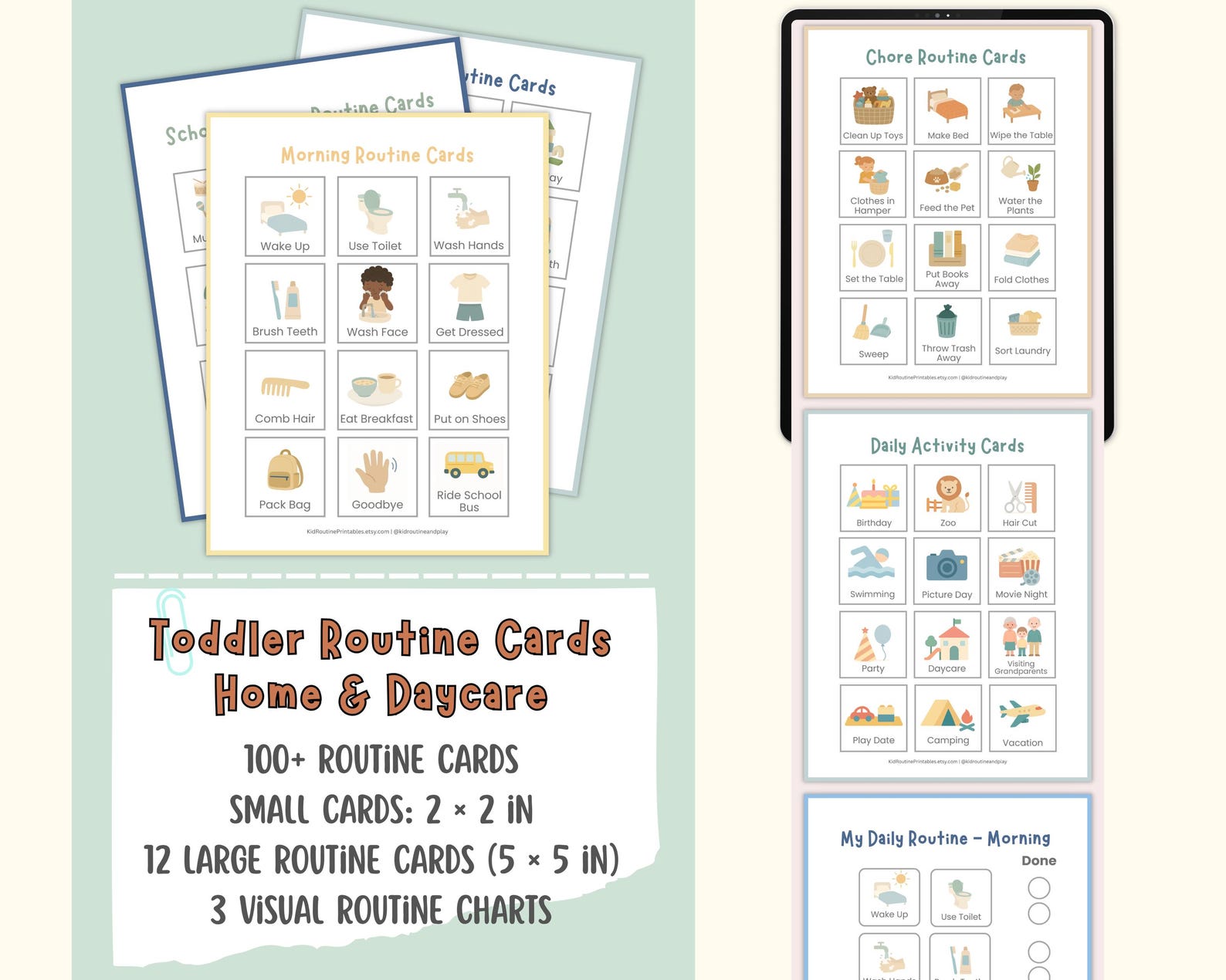 Autism Visual Support Mega Pack, Printable PDF Bundle, Routine Cards ...