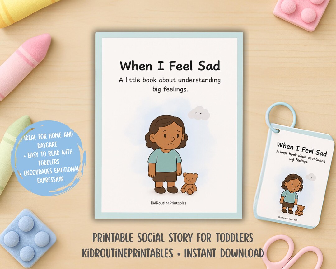 When I Feel Sad Social Story, Toddler Calm Down Printable, Emotional ...