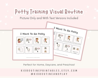 Tabla imprimible para el entrenamiento para ir al baño de niñas, horario visual para autismo, descarga digital