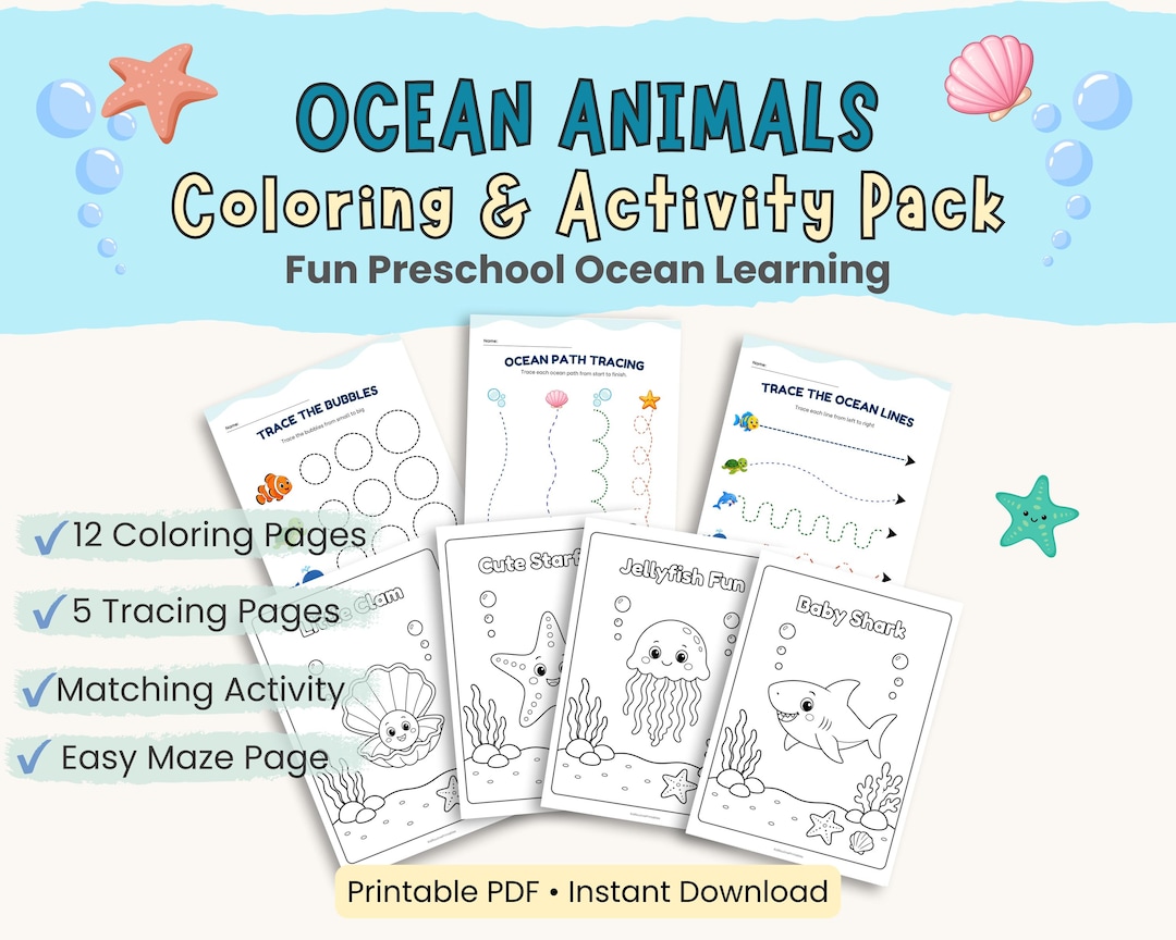 Ocean Worksheets for Preschool, Ocean Activities for Kids, Preschool ...