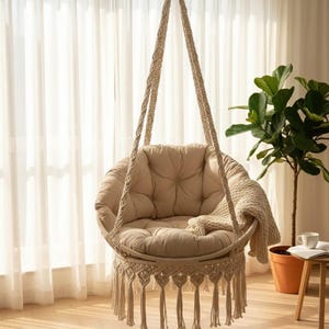 Beige, Handmade, with Cushion
