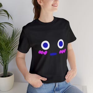 Maglietta Emoji carina con emoticon, maglietta unisex in jersey, divertente, per abbigliamento casual, regali, compleanni, comfort quotidiano, outfit eleganti
