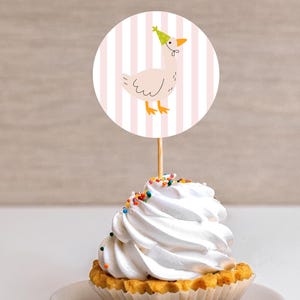 One Silly Goose Cupcake Toppers, Silly Goose Birthday, Silly Goose Decor, Printable Cupcake Toppers, Silly Goose Party, Goose Cupcake Topper