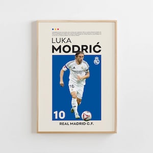 Luka Modric Poster, Real Madrid Poster, Luka Modric Print, Gift Poster, Croatian Footballer