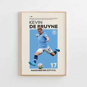 Póster de Kevin De Bruyne, póster del Manchester City, impresión de Kevin De Bruyne, póster de regalo, futbolista belga