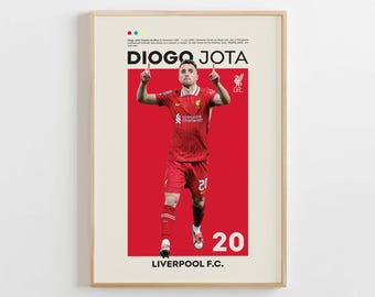 Diogo Jota Poster, Liverpool Poster, Diogo Jota Print, Gift Poster, Portuguese Footballer