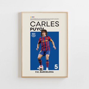 Carles Puyol Poster, Barcelona Poster, Carles Puyol Print, Gift Poster, Spanish Footballer