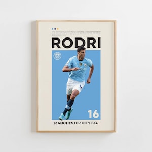 Rodri Poster, Manchester City Poster, Rodri Print, Geschenk Poster, Spanischer Fußballer