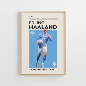 Poster Erling Haaland, poster Manchester City, poster Erling Haaland, cadeauposter, Noorse voetballer