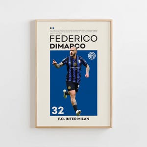 Federico Dimarco Poster, Inter Poster, Federico Dimarco Print, Gift Poster, Italian Footballer