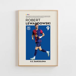 Robert Lewandowski Poster, Barcelona Poster, Robert Lewandowski Print, Gift Poster, Polish Footballer