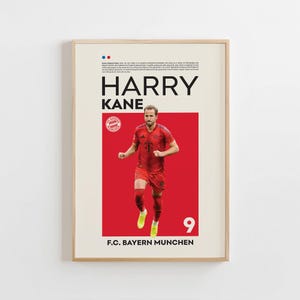 Harry Kane Poster, Bayern Munchen Poster, Harry Kane Print, Gift Poster, English Footballer