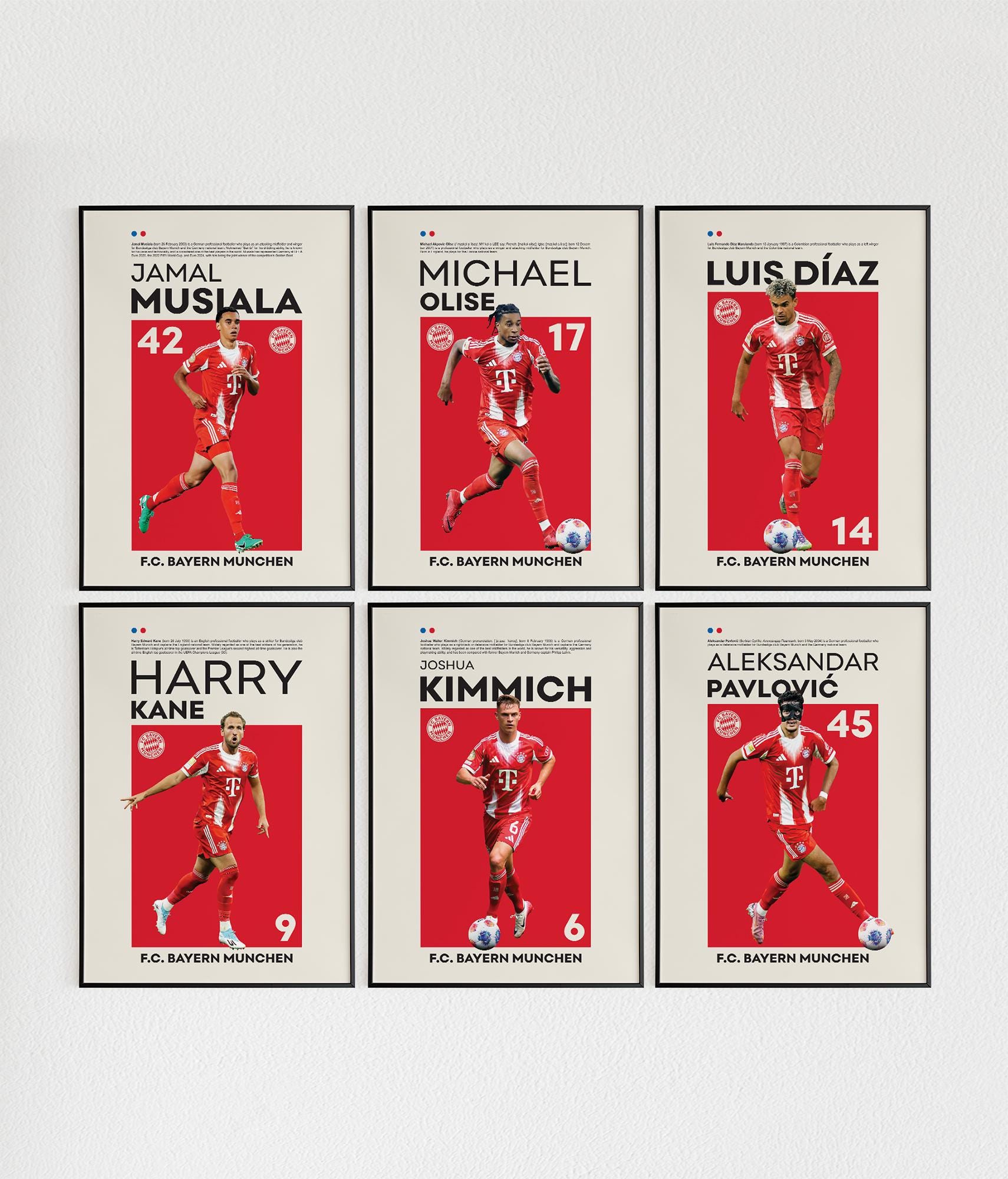 F.C. バイエルン・ミュンヘン　アートポスター A4版　6枚セット F.C. バイエルン・ミュンヘン アートポスター A4版 6枚セット