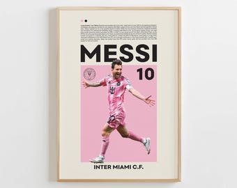 Lionel Messi Poster, Inter Miami Poster, Lionel Messi Print, Gift Poster, Argentine Footballer