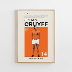 Johan Cruyff Poster, Netherlands Poster, Johan Cruyff Print, Gift Poster, Dutch Footballer