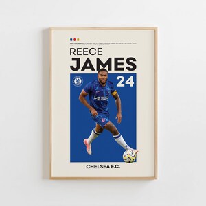 Reece James Poster, Chelsea Poster, Reece James Print, Gift Poster, English Footballer
