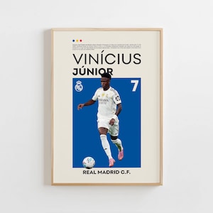 Vinicius Junior Poster, Real Madrid Poster, Vinicius Junior Print, Gift Poster, Brazilian Footballer