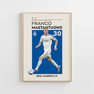 Franco Mastantuono Poster, Real Madrid Poster, Franco Mastantuono Print, Gift Poster, Argentine footballer