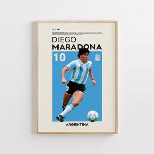 Diego Maradona Poster, Argentina Poster, Diego Maradona Print, Gift Poster, Argentine Footballer