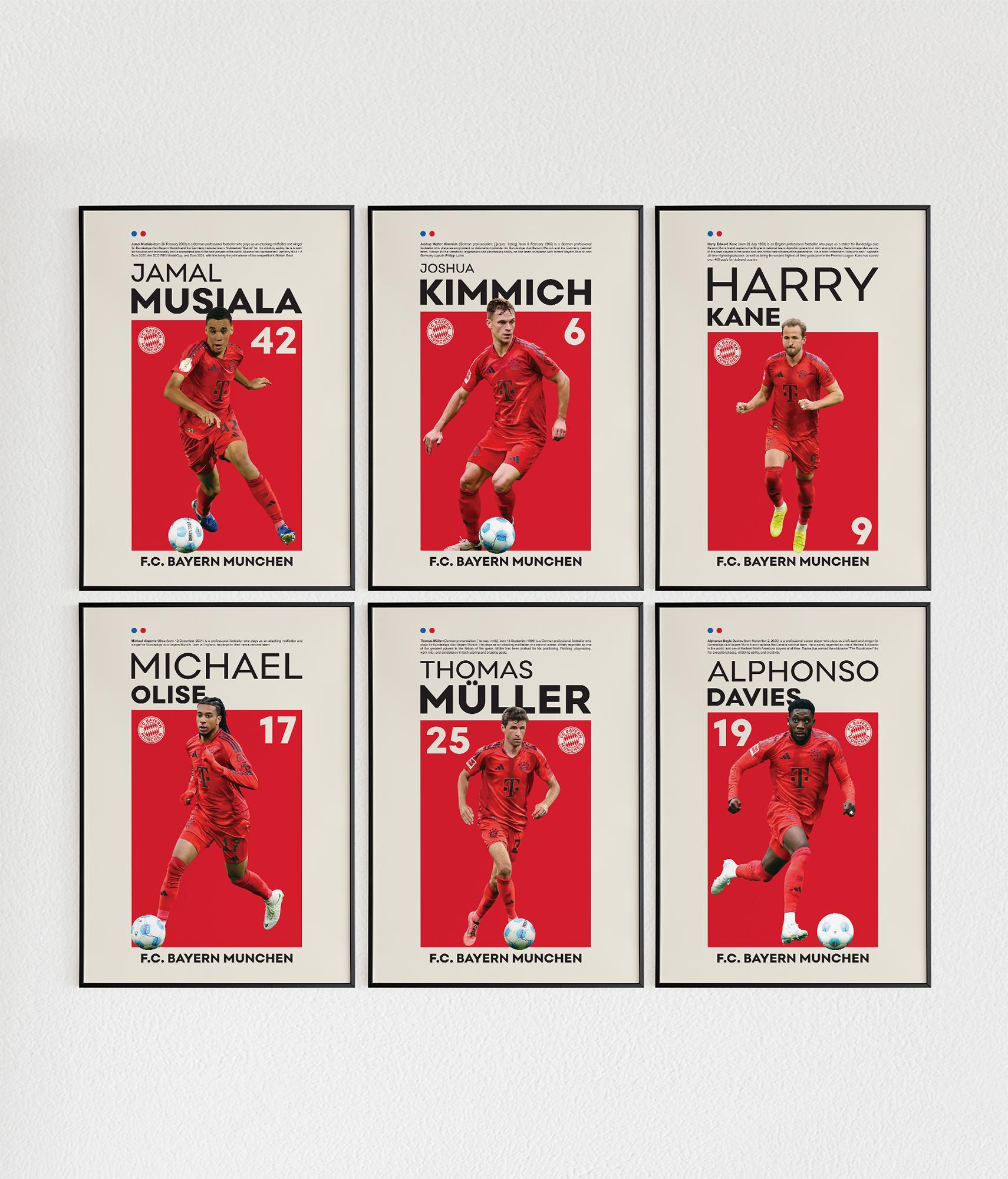 F.C. バイエルン・ミュンヘン　アートポスター A4版　6枚セット Bayern Munich Poster - Etsy
