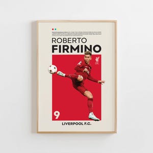 Roberto Firmino Poster, Liverpool Poster, Roberto Firmino Print, Gift Poster, Brazilian Footballer