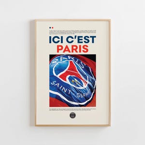 Pôster do Paris Saint-Germain, Pôster Ici c'est Paris, Decoração de diversão do PSG, Pôster de presente do PSG, Pôster comemorativo do PSG