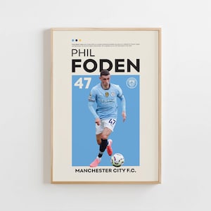 Phil Foden Poster, Manchester City Poster, Phil Foden Print, Gift Poster, English Footballer