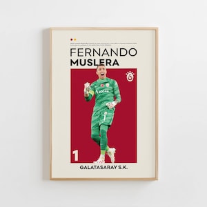 Fernando Muslera Poster, Galatasaray Poster, Fernando Muslera Print, Gift Poster, Uruguayan Goalkeeper