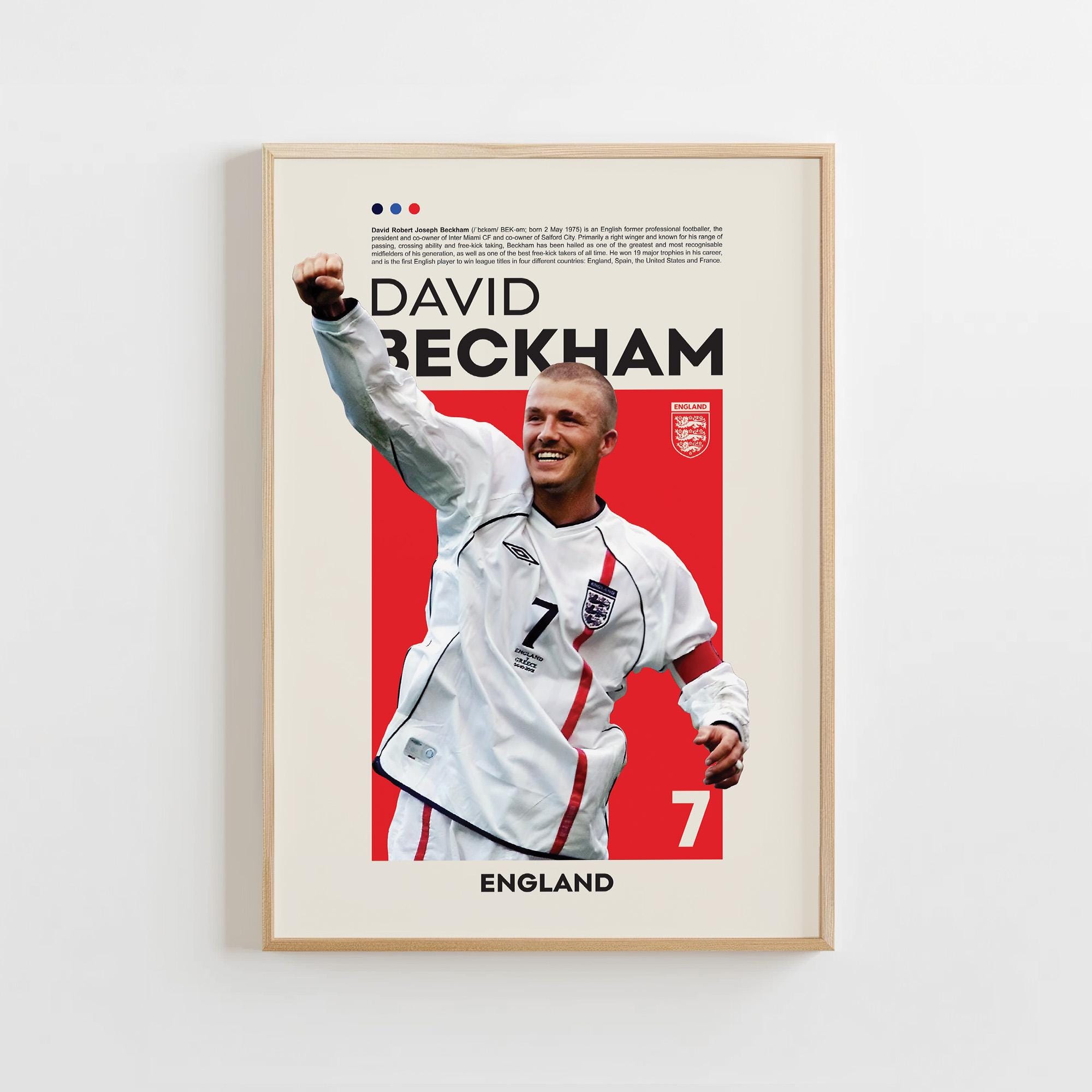 Poster David Beckham - Roi Du Coup Franc - Taille A4 Ou A3 - Décoration Murale Foot