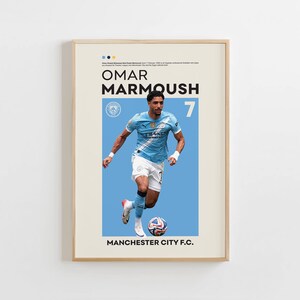 Omar Marmoush Poster, Manchester City Poster, Omar Marmoush Print, Gift Poster, Belgian Footballer