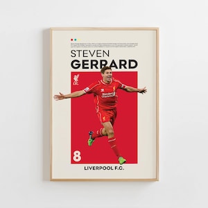 Steven Gerrard Poster, Liverpool Poster, Steven Gerrard Print, Gift Poster, English Footballer