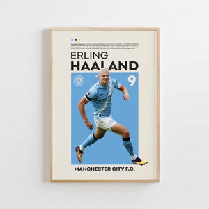 Erling Haaland Poster, Manchester City Poster, Erling Haaland Print, Gift Poster, Norwegian Footballer