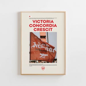 Arsenal Poster, Victoria Concordia Crescit Poster, Decor of Arsenal Fun, Arsenal Gift Poster, Arsenal Commemorative Poster