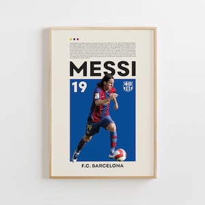 Lionel Messi Poster, Barcelona Poster, Lionel Messi Print, Gift Poster, Argentine Footballer