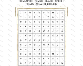 Word search | Game idea | Communion | Wedding | Eucalyptus