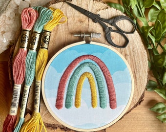 All Ages Rainbow DIY Embroidery Kit, Easy Stitch Kit